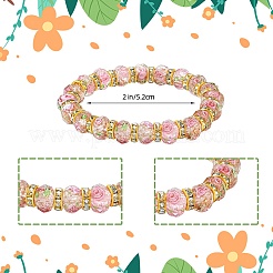 Граненые рондели ручной работы с внутренним цветком&nbsp;BJEW-SW001579-05