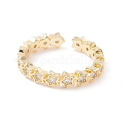 Кольцо-манжета со звездой из прозрачного кубического циркония&nbsp;KK-D067-34G-RS