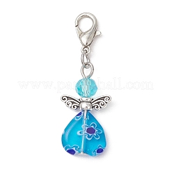 Decorazioni pendenti in vetro galvanizzato e lavorazione a lume millefiori fatta a mano&nbsp;HJEW-JM03600-01