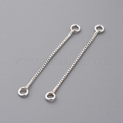 スターリングシルバーベネチアンチェーン  銀  30x0.8mm  穴：1mm&nbsp;X-STER-K171-10S