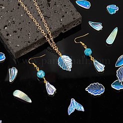 50 шт. 10 стиля прозрачные стеклянные подвески с распылительной росписью&nbsp;GLAA-FS0001-07