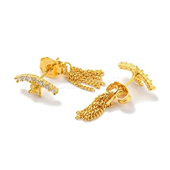 925 серебряная серьга-гвоздик с микропаве и прозрачным кубическим цирконием. STER-Q192-19G