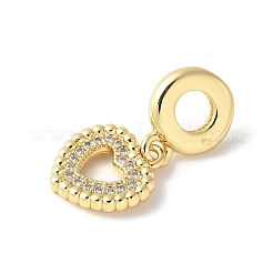 Латунь микропейв кубический цирконий европейские подвески с подвесками ZIRC-I071-25G