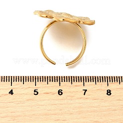 Verstellbare Manschettenringe aus Edelstahl 304 mit Blumenmotiv für Damen&nbsp;RJEW-M103-04B-G