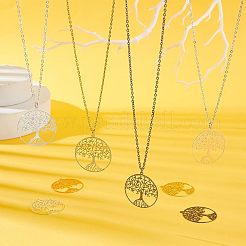 8 шт. 4-х цветные филигранные латунные подвески в виде дерева жизни&nbsp;KK-NB0002-56