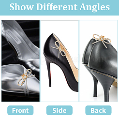 4 шт. 2 стиля бант сплав кристалл горный хрусталь украшения для обуви&nbsp;FIND-HS0002-07G