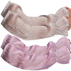 2 пара длинных нарукавников из двухцветной глазурованной марли&nbsp;AJEW-CY0001-22B