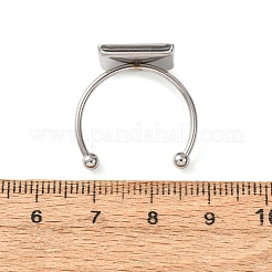 304ステンレススチールカフリング部品  パッドリングベースパーツ  正方形  ステンレス鋼色  13mm  19mm  トレイのサイズ：12x12mm&nbsp;SA-CBA8B85-10E-P
