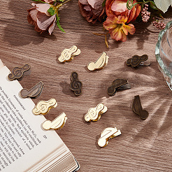 4 шт. зажимы из цинкового сплава в виде музыкальных нот&nbsp;AJEW-CP0009-08B-G