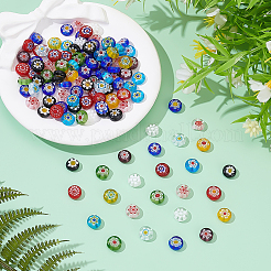 120шт стеклянные бусины миллефиори ручной работы LAMP-ME0001-11