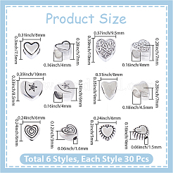 180 шт. 6 цвета тибетский стиль сплав европейские бусины&nbsp;TIBEB-PA0001-14