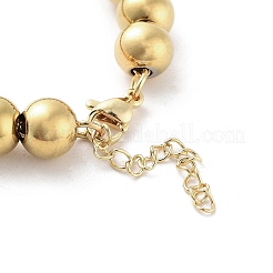 202 браслета из нержавеющей стали с круглыми бусинами для мужчин и женщин BJEW-D034-01G