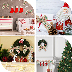 2 рулон 2-х видов льняной ленты с рождественским принтом OCOR-GF0002-72