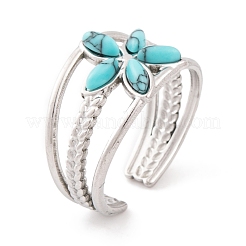 Открытые манжетные кольца из нержавеющей стали 304 RJEW-G314-02P