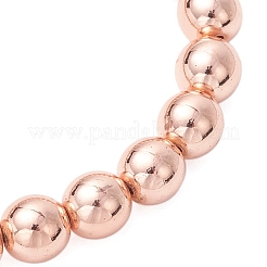 3 шт. гальванизированные немагнитные синтетические гематитовые круглые бусины эластичные браслеты для женщин&nbsp;BJEW-JB11944