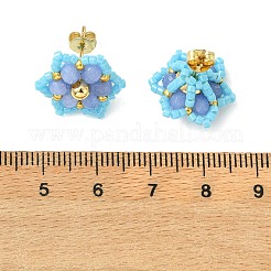 Ohrstecker aus natürlicher malaysischer Jade&nbsp;EJEW-MZ00742-02