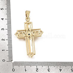 Pendentifs en laiton zircon cubique micro pavé bleu&nbsp;CU-CBA4BAF-02G