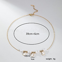 Женское ожерелье-нагрудник в форме сердца из нержавеющей стали 201 с цепочками из бусин с искусственным жемчугом TT5673