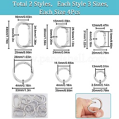 24шт 6 стиля пружинные кольца из цинкового сплава FIND-SP0001-11