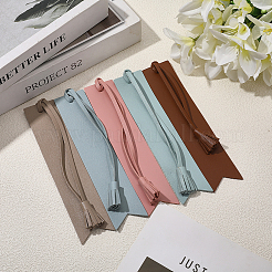 5 шт. 5-х цветная закладка из искусственной кожи с кисточкой&nbsp;AJEW-GF0011-83