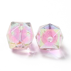 Двухцветное УФ-покрытие радужных переливающихся акриловых бусин&nbsp;TACR-D010-02C