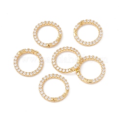 Латунное покрытие стойки микро паве прозрачный кубический цирконий пружинное кольцо калитки ZIRC-C040-25G