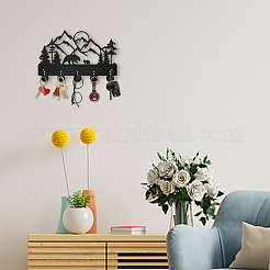 Настенные вешалки из дерева и железа HJEW-WH0055-003