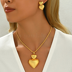 Комплекты из роскошных двойных сердечек и ожерелий из сплава для женщин WC9447