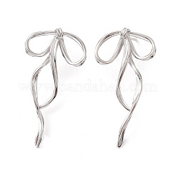 Boucles d'oreilles en laiton à nœud papillon&nbsp;EJEW-M245-10P