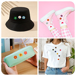 66 шт. нашивки с цветочной вышивкой на ткани DIY-TA0013-05