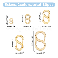 10 шт. 10 стиля застежки-кнопки из нержавеющей стали AJEW-FI0001-04