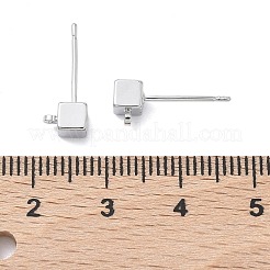 Фурнитура для сережек-гвоздиков в форме куба из латуни&nbsp;XGR0106P-121P