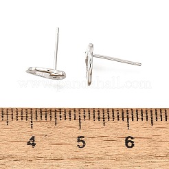 Серьги-гвоздики из стерлингового серебра s925 EJEW-P305-02F-P