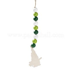 Decorazione pendente con gnomo in legno per il giorno di San Patrizio&nbsp;HJEW-G023-01B