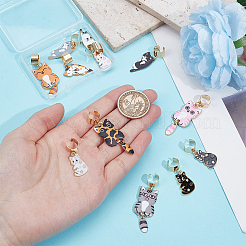 12 шт. 12 стиля кошачий сплав эмалированный стетоскоп подвеска украшения&nbsp;HJEW-OC00132