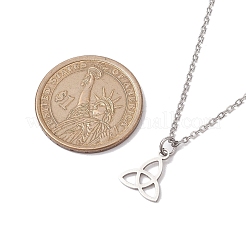 Не тускнеющие колье с подвеской в виде тройного узла/трикветра из нержавеющей стали 304 NJEW-JN04882-02