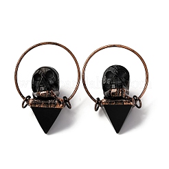 Большие подвески из натурального смешанного камня в форме пирамидального черепа&nbsp;G-B150-02R