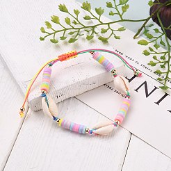 Bracelet de perles tressées en cordon de nylon ajustable&nbsp;BJEW-JB05729-01
