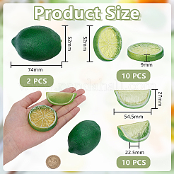 22 шт. 3 стиля пластиковая имитация лимона&nbsp;DJEW-AR0001-15A