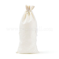 Pochettes d'emballage rectangulaires en polyester imitation toile de jute&nbsp;ABAG-N009-01A-01