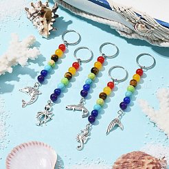 Porte-clés en alliage d'animaux marins&nbsp;HJEW-JM01369