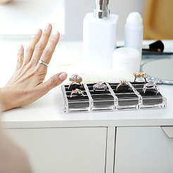 Стойки для показа колец с 16 слотом и крышкой&nbsp;DIY-WH0430-711B