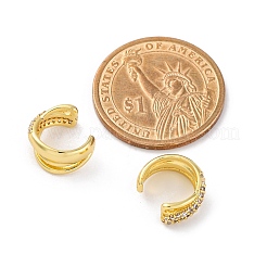 Серьги-каффы из латуни с микропаве из прозрачного кубического циркония&nbsp;EJEW-H147-02G