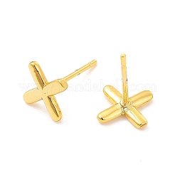 Pendientes de latón con letra inicial hueca&nbsp;EJEW-A044-01G-X