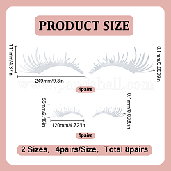 8 пара 2 стилей водонепроницаемых наклеек из ПВХ в форме ресниц&nbsp;DIY-HY0003-05B
