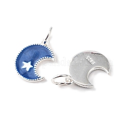 925 эмалевая луна из стерлингового серебра со звездными подвесками&nbsp;STER-G050-04S