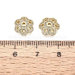 Messing Micro Pave klare Zirkonia Perlenkappen&nbsp;KK-Q071-16G-02