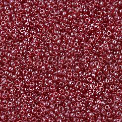 MIYUKIラウンドロカイユビーズ  日本製シードビーズ  11/0  （rr324)透明クランベリーツヤ  2x1.3mm  穴：0.8mm  約5500個/50g&nbsp;SEED-X0054-RR0324