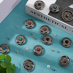 12 комплект декоративных заклепок из сплава 3 цветов&nbsp;FIND-GF0006-34