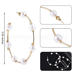 Серьги-гвоздики большого круга с жемчугом и жемчугом JE988A